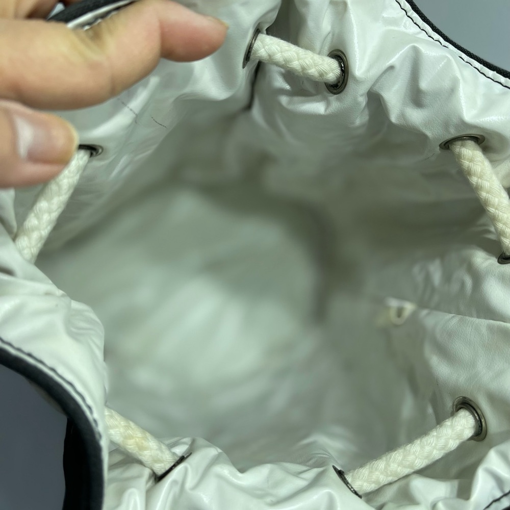 Chanel Rucksack Drawstring Pool Bag in Black Canvas. - Picture 12 of 13